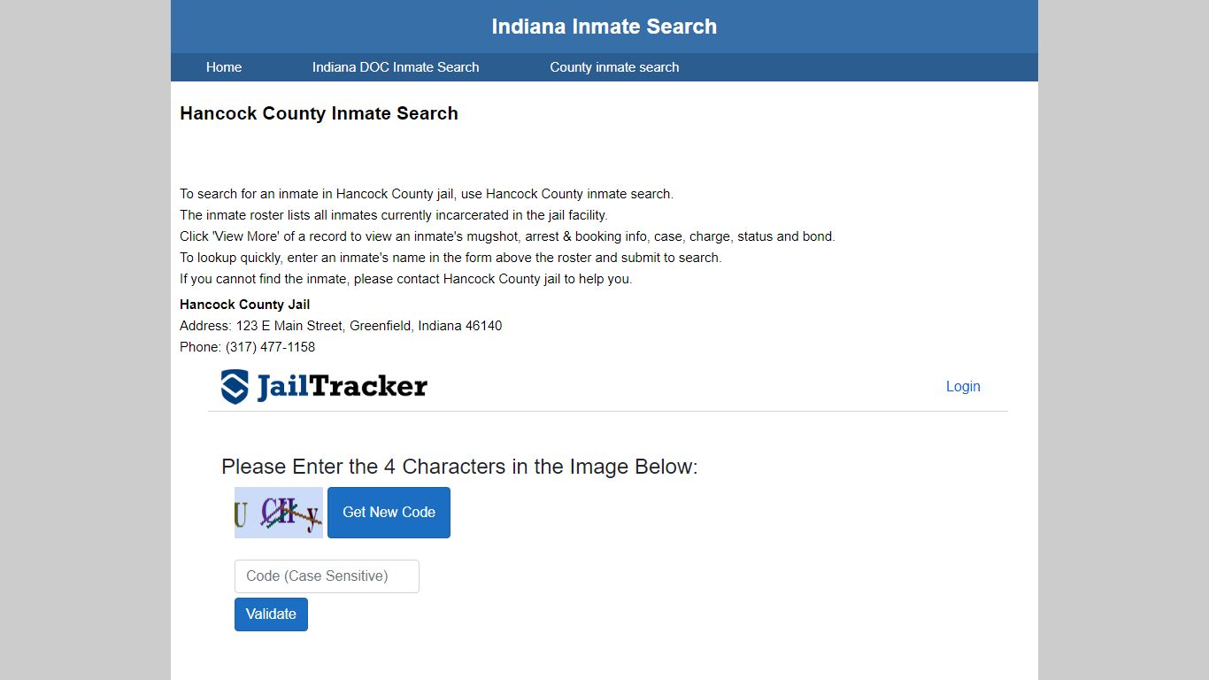 Hancock County Inmate Search